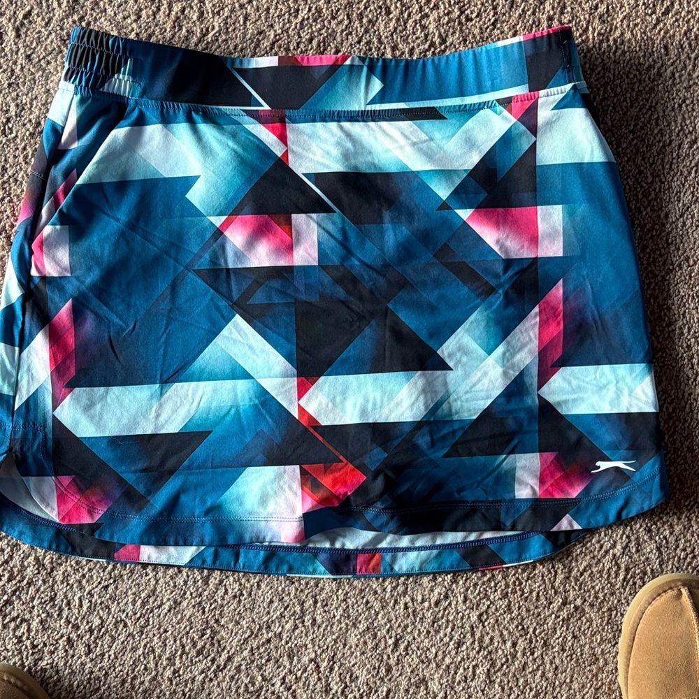 Slazenger Blue and Pink Golf Skirt